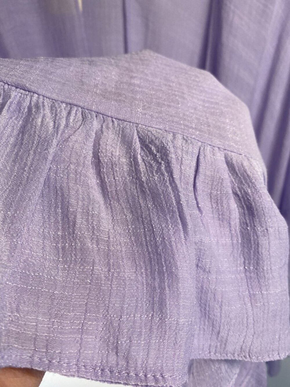 Light Purple Ruffled Open-Front Kimono Cardigan Womens OVERSIZED Medium - Picture 4 of 8
